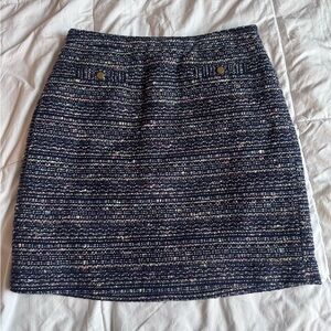 LOFT Navy Tweed Mini Skirt size 0P